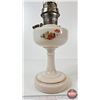 Image 2 : Aladdin Oil Lamp : Model B Burner : Victoria Floral Font (c. 1948-1953) (Measures w/Chimney : 24-1/2