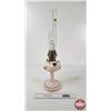Image 3 : Aladdin Oil Lamp : Model B Burner : Victoria Floral Font (c. 1948-1953) (Measures w/Chimney : 24-1/2
