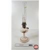 Image 4 : Aladdin Oil Lamp : Model B Burner : Victoria Floral Font (c. 1948-1953) (Measures w/Chimney : 24-1/2