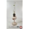 Image 6 : Aladdin Oil Lamp : Model B Burner : Victoria Floral Font (c. 1948-1953) (Measures w/Chimney : 24-1/2