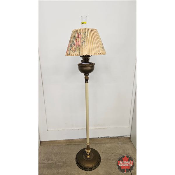 Aladdin Floor Lamp w/Parchment Shade : Model B Burner :  (Lamp : 1941) (Shade 1937) (Total Measures 