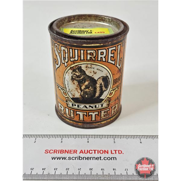 Squirrel Peanut Butter Tin (Measures : 3-3/4"H x 3"Dia)