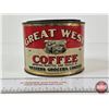 Image 2 : Great West Coffee Tin (Measures : 3-3/4"H x 5"Dia)