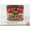 Image 4 : Great West Coffee Tin (Measures : 3-3/4"H x 5"Dia)
