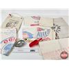 Image 1 : Vintage Group : - Measuring Scoops (2) (Metal) (Plastic) - Flour & Sugar Sacks : (8) - 2 Gallon Sout