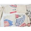 Image 6 : Vintage Group : - Measuring Scoops (2) (Metal) (Plastic) - Flour & Sugar Sacks : (8) - 2 Gallon Sout
