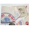 Image 7 : Vintage Group : - Measuring Scoops (2) (Metal) (Plastic) - Flour & Sugar Sacks : (8) - 2 Gallon Sout