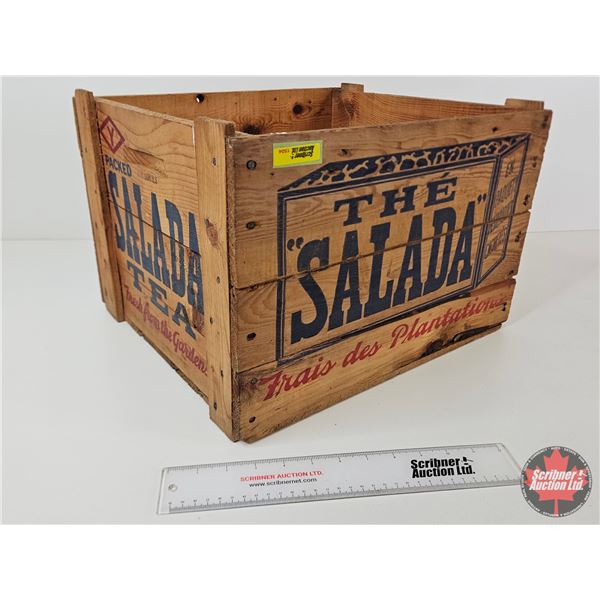 Salada Tea Wooden Crate (Measures : 11-1/2"H x 16-3/4"W x 14-1/2"D)