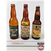 Image 1 : Vintage Beer Bottles w/Paper Labels (3) : - Lethbridge Beer - Rex Pilsner  - Black Pilsner (9"H)