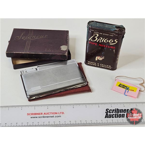 -Seigneur Combination Lighter & Cigarette Case (In Original Box) - Briggs Pocket Tin