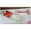 Image 6 : Palm Cheese Wood Box w/ - Mason Jar - Variety of Salt & Pepper Shakers - Texaco Thermometer - Thomas