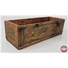 Image 8 : Palm Cheese Wood Box w/ - Mason Jar - Variety of Salt & Pepper Shakers - Texaco Thermometer - Thomas