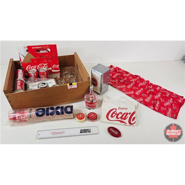 Coca-Cola Collector's Combo : - Collector Cans  - Shorts - Apron - Napkins - Glasses - Yo-yo's - Pap