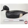 Image 2 : Wooden Duck Decoy (Consignor Tag - Working Blue Bill Drake 1940's)  (Measures : 7-1/4"H x 5-1/2"W x