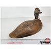 Image 4 : Wooden Duck Decoy (Consignor Tag - Working Blue Bill Early 1890's)  (Measures : 5-3/4"H x 5-1/4"W x 