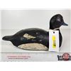 Image 5 : Wooden Duck Decoy (Consignor Tag - Working Blue Bill Drake c. 1950)  (Measures : 5-1/4"H x 5"W x 13"