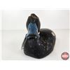 Image 8 : Wooden Duck Decoy (Consignor Tag - Working Blue Bill Drake c. 1950)  (Measures : 5-1/4"H x 5"W x 13"