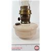 Image 2 : Aladdin Oil Lamp : Model B Burner : Alacite Insert Font (Total Height W/Chimney : 19"H)