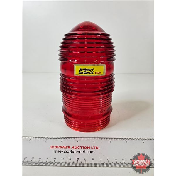 Pyrex Red Warning/Signal Light Lense (Measures : 7-1/4"H x 3-3/4"Dia)