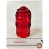 Image 6 : Pyrex Red Warning/Signal Light Lense (Measures : 7-1/4"H x 3-3/4"Dia)