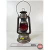 Image 1 : Beacon Barn Lantern : Red Globe (Measures: 15-1/2"H)