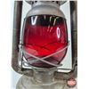Image 2 : Beacon Barn Lantern : Red Globe (Measures: 15-1/2"H)