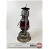Image 7 : Beacon Barn Lantern : Red Globe (Measures: 15-1/2"H)
