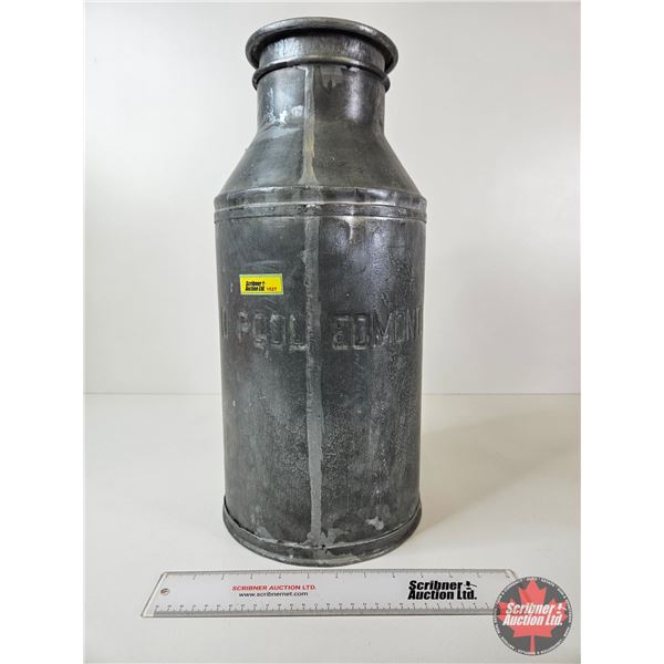 Milk Can : "NAD Pool Edmonton" (Measures : 19-1/2"H)
