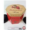 Image 2 : Ladies Hats (2) w/Biltmore Hat Box  (Box Measures : 12'H x 15"W x 13"D)