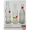 Image 1 : Vintage Embossed Pop Bottles (3) : - America Dry - Orange Dandy - Wishing Well (8-3/4"H)