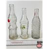 Image 7 : Vintage Embossed Pop Bottles (3) : - America Dry - Orange Dandy - Wishing Well (8-3/4"H)