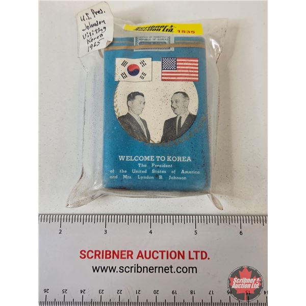 Korean Cigarettes : Commemorative Pack (1965) : U.S. President Visit to Korea (Unopened)