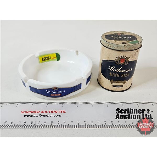 Rothman's Cigarette Can & Ashtray  (Note : Minor Chip In Ashtray)