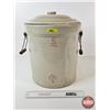 Image 1 : Medicine Hat Potteries : 5 Gallon Crock w/Lid : Sleepy Indian (Note : Hairline Crack In Lid) (Measur