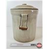 Image 4 : Medicine Hat Potteries : 5 Gallon Crock w/Lid : Sleepy Indian (Note : Hairline Crack In Lid) (Measur