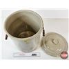 Image 7 : Medicine Hat Potteries : 5 Gallon Crock w/Lid : Sleepy Indian (Note : Hairline Crack In Lid) (Measur