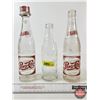 Image 1 : Vintage Pepsi-Cola Bottles (3) : w/Pop Shoppe Resealable Cap (Tallest Measures : 9"H)