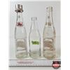 Image 9 : Vintage Pepsi-Cola Bottles (3) : w/Pop Shoppe Resealable Cap (Tallest Measures : 9"H)