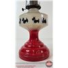 Image 2 : Scottie Dog Lamp : 10 Dogs : Red (Measures w/Chimney : 18-1/4"H)