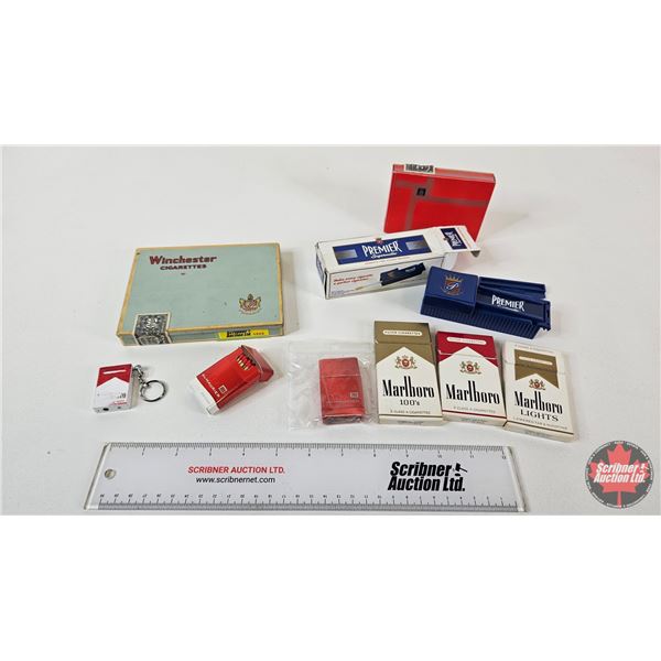 Vintage Smokers Combo : - Winchester Tin - Marlboro 6 Packs - Du Maurier Package - Du Maurier Matche