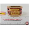 Image 2 : Lucky Hit Tobacco Can (Cardboard) : (Measures : 1-3/4"H x 3-1/4"Dia)