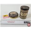 Image 1 : Vintage Baby's Bottom Tobacco Tin Combo : - Tobacco Can (Paper Label) (Measures : 4-1/2"H x 3"Dia) -