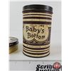 Image 2 : Vintage Baby's Bottom Tobacco Tin Combo : - Tobacco Can (Paper Label) (Measures : 4-1/2"H x 3"Dia) -