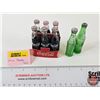 Image 2 : Miniature Coke & Sprite Bottles : - Coke Bottles (6) : In Cardboard Carrier : Bottles Depict Differe