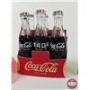 Image 3 : Miniature Coke & Sprite Bottles : - Coke Bottles (6) : In Cardboard Carrier : Bottles Depict Differe