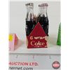 Image 4 : Miniature Coke & Sprite Bottles : - Coke Bottles (6) : In Cardboard Carrier : Bottles Depict Differe