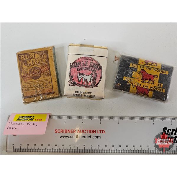 Vintage Tobacco Combo : - Novelty Genuine Horse Shit Cigarettes (Unopened) - Rum & Maple Tobacco Mix