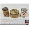 Image 1 : Vintage Paper Label Tobacco Tin Trio : - St. Bruno Flake Tobacco Can  - W.E. Garrett & Sons Snuff (U