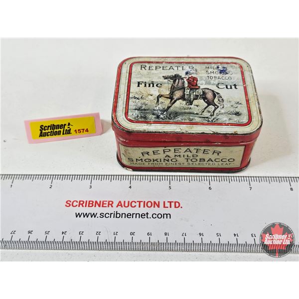 Repeater Fine Cut Tobacco Tin  (Measures : 1-1/2"H x 3-1/2"W x 2-3/4"D)
