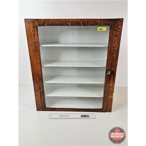 Plywood & Glass Door Display Cabinet  (Measures : 24-1/4"H x 21-1/4"W x 6-1/2"D)